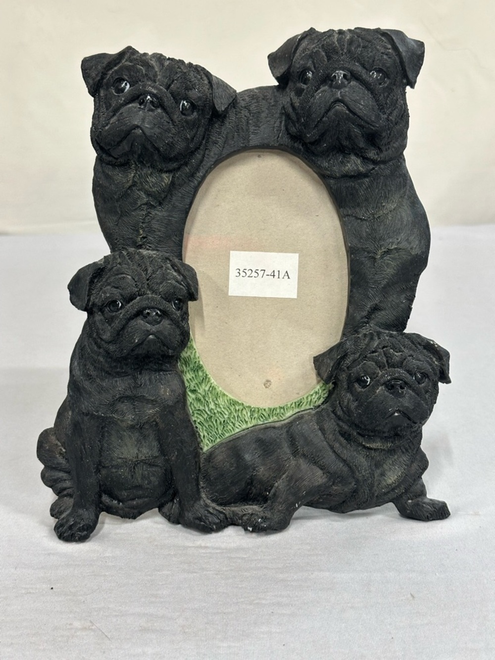 Vintage Black Pug Picture Frame